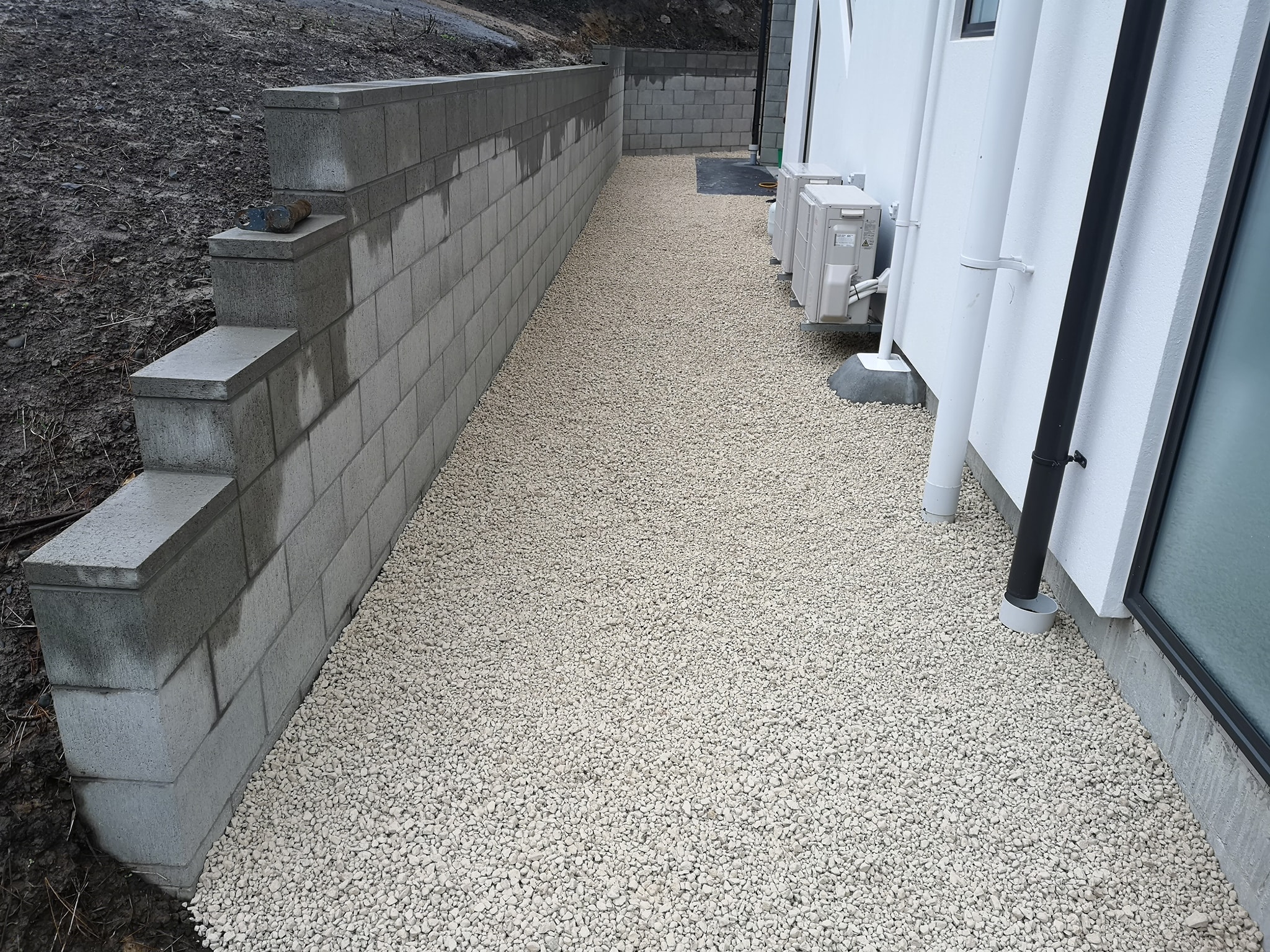 Retaining wall construction project