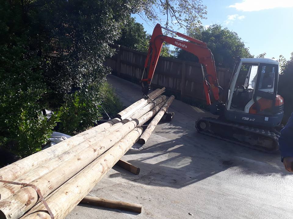 Retaining wall construction project