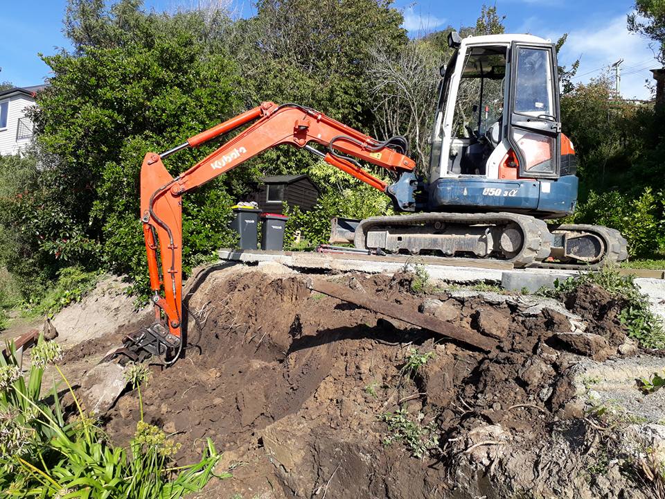 Retaining wall construction project