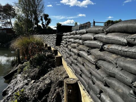 Retaining wall construction project