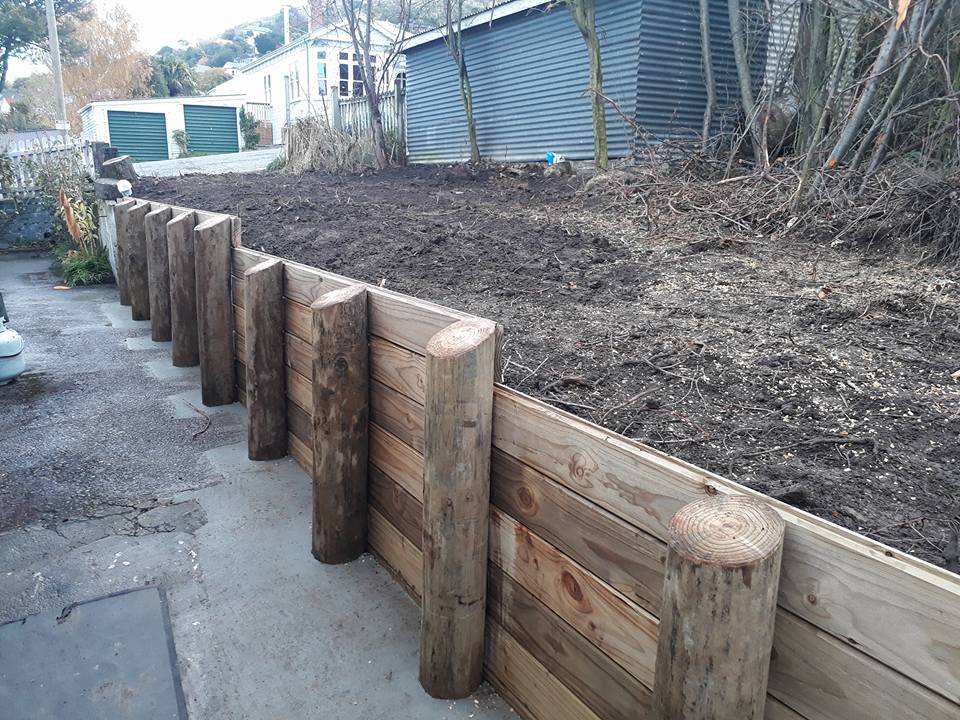 Retaining wall construction project