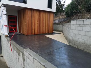 Retaining wall construction project