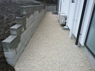 Retaining wall construction project