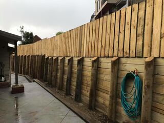 Retaining wall construction project