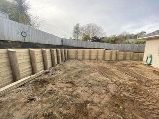 Retaining wall construction project
