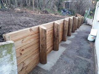 Retaining wall construction project